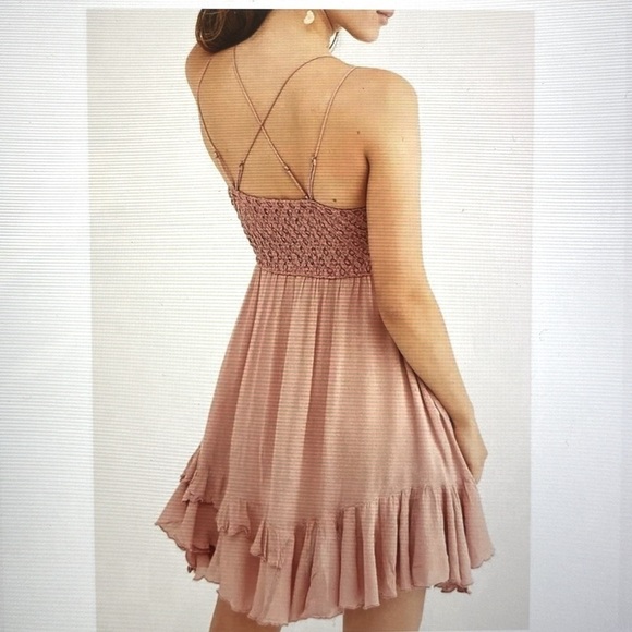 Free People One Adella slip dress Womens Ballet Core Fairy Core Boho S Eyelet - Picture 4 of 10